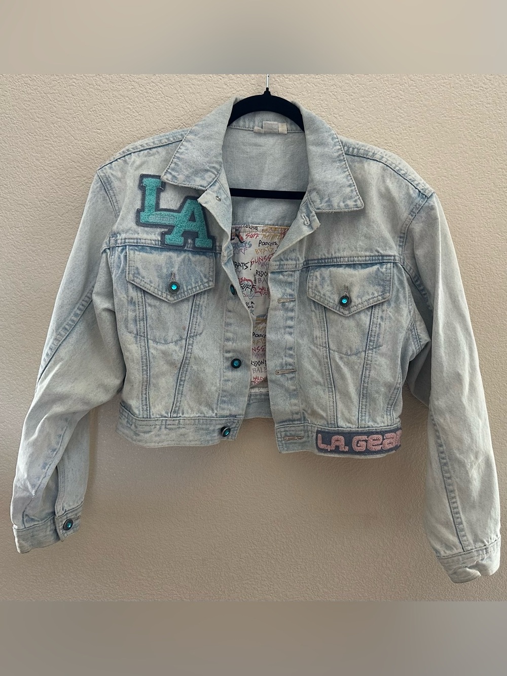 Rare Vintage LA Gear Cropped Denim Jacket